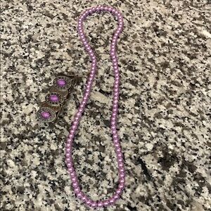 Elegant Pink Beaded Necklace and Earring Set